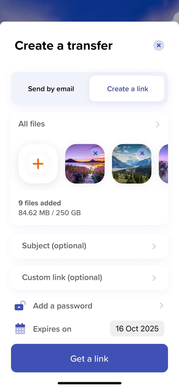 TransferNow mobile Android