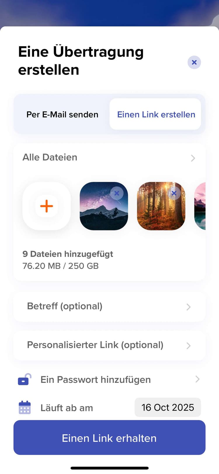 TransferNow mobile Android