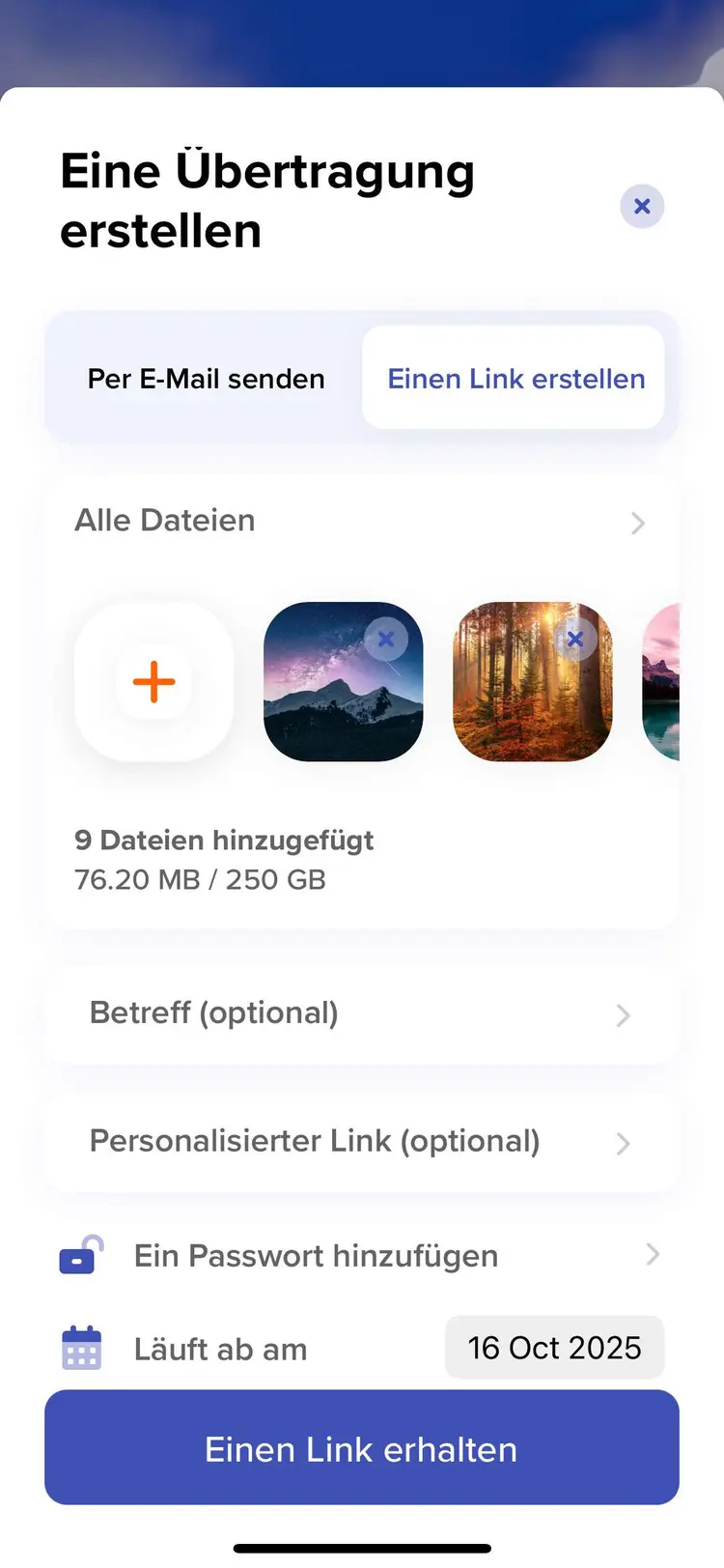 TransferNow mobile Android
