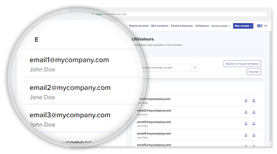 TransferNow mais à plusieurs !